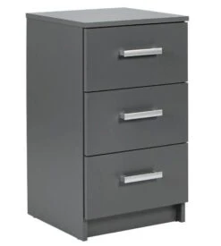 Rangement 3 Tiroirs Gris Graphite Reta 41 Cm