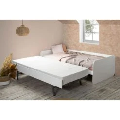 ROMANA Lit Gigogne Enfant En MDF - Blanc - 2 X L90 X L190 Cm -Vente De Chambre romana lit gigogne enfant en mdf blanc 2 x l90 x l190 cm 8435178317971 453416