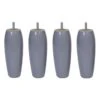 SEDAC Jeu De 4 Pieds Pour Sommier En Bois Hetre Massif - Laqué Gris Souris - H 17 Cm