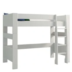 SFK Lit Mezzanine évolutif Enfant - MDF Laqué Blanc - 90 X 200 Cm