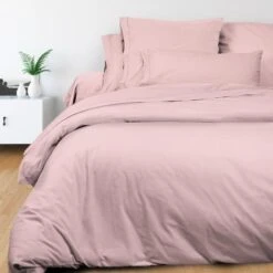 SOLEIL D'OCRE Drap Plat Camille - Coton Percale - 180 X 290 Cm - Rose -Vente De Chambre soleil d ocre drap plat camille coton percale 180 x 290 cm rose 3418172130154 453818