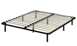 Sommier à Lattes Noir Sur Pieds 180x200 Cm Somkit