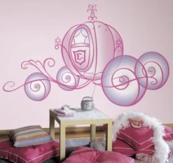 Sticker Scintillant Géant Carrosse De Princesse Disney -Vente De Chambre sticker scintillant geant carrosse de princesse disney 3700815390422 16215