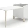 Table Bureau Avec Coffre Dessin Blanc Et Pieds Bois Clair
