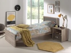 Table De Chevet 1 Tiroir 1 Niche Bois Clair Et Marron Foresta -Vente De Chambre table de chevet 1 tiroir 1 niche bois clair et marron foresta 5420070222273 92172