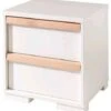 Table De Chevet 2 Tiroirs Bois De Hêtre Blanc London