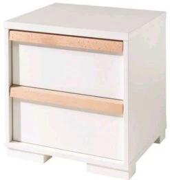 Table De Chevet 2 Tiroirs Bois De Hêtre Blanc London