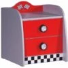 Table De Chevet 2 Tiroirs Rouge Sport