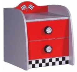 Table De Chevet 2 Tiroirs Rouge Sport