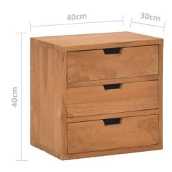 Table De Chevet 40x30x40 Cm Bois De Teck Solide -Vente De Chambre table de chevet 40x30x40 cm bois de teck solide 3666722213110 1152453
