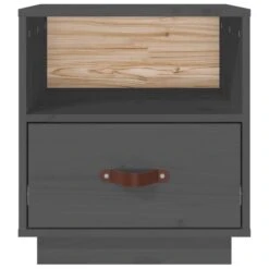Table De Chevet Gris 40x34x45 Cm Bois De Pin Massif -Vente De Chambre table de chevet gris 40x34x45 cm bois de pin massif 3666722942102 1500303
