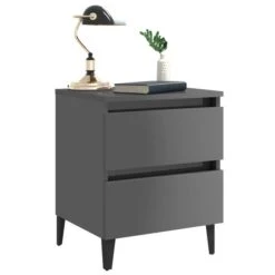 Table De Chevet Gris Brillant 40x35x50 Cm 9 Table De Chevet Gris Brillant 40x35x50 Cm -Vente De Chambre table de chevet gris brillant 40x35x50 cm agglomere 3666722488815 699003
