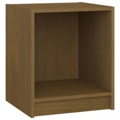 Table De Chevet Marron Miel 35,5x33,5x41,5cm Bois De Pin Massif
