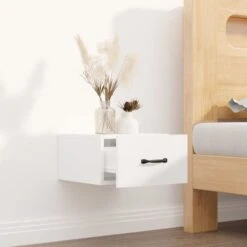 Table De Chevet Murale Blanc Brillant 35x35x20 Cm -Vente De Chambre table de chevet murale blanc brillant 35x35x20 cm 3666722901987 1485146