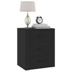 Table De Chevet Noir 50x36x60 Cm Bois D’ingénierie -Vente De Chambre table de chevet noir 50x36x60 cm bois d ingenierie 3666722942324 1507091