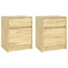 Tables De Chevet 2 Pcs 40x31x50 Cm Bois De Pin Massif