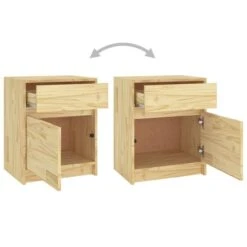 Tables De Chevet 2 Pcs 40x31x50 Cm Bois De Pin Massif -Vente De Chambre tables de chevet 2 pcs 40x31x50 cm bois de pin massif 3666722159234 1241272