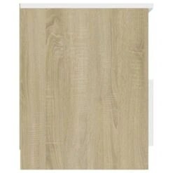 Tables De Chevet 2 Pcs Blanc Et Chêne Sonoma 40x40x50 Cm -Vente De Chambre tables de chevet 2 pcs blanc et chene sonoma 40x40x50 cm 3666722320078 986060