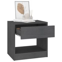 Tables De Chevet 2 Pcs Gris 40x31x40 Cm Bois De Pin Massif -Vente De Chambre tables de chevet 2 pcs gris 40x31x40 cm bois de pin massif 3666722159647 1240931