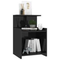 Tables De Chevet 2 Pcs Noir Brillant 40x35x60 Cm -Vente De Chambre tables de chevet 2 pcs noir brillant 40x35x60 cm agglomere 3666722477611 718233