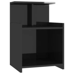 Tables De Chevet 2 Pcs Noir Brillant 40x35x60 Cm -Vente De Chambre tables de chevet 2 pcs noir brillant 40x35x60 cm agglomere 3666722477611 718234