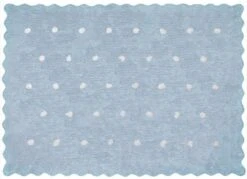 Tapis 100% Coton Pois Bleu 120x160
