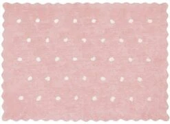 Tapis 100% Coton Pois Rose 120x160