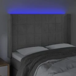 Tête De Lit à LED Gris Clair 147x16x118/128 Cm Velours -Vente De Chambre tete de lit a led gris clair 147x16x118 128 cm velours 8720287307402 1505495