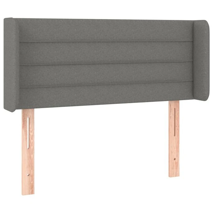 Tête De Lit Avec Oreilles Gris Foncé 83x16x78/88 Cm Tissu 2 Tête De Lit Avec Oreilles Gris Foncé 83x16x78/88 Cm Tissu – Image 2