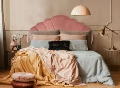 Tête De Lit Velours Rose Erma L 160 Cm -Vente De Chambre tete de lit velours rose mermaid l 160 cm 3327480051825 684299