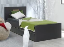 Tiroir De Lit Sur Pieds 90x200 Cm Bois Anthracite Home Kid -Vente De Chambre tiroir de lit sur pieds 90x200 cm bois anthracite home kid 3700429610367 655262