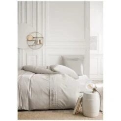 TODAY Parure De Couette Félicie - 100% Percale De Coton - 240 X 260 Cm - Gris Zinc