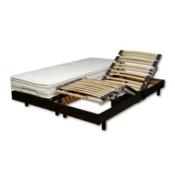 WEBED Ensemble Matelas + Sommier Relaxation 160 X 200 - Latex - 18 Cm - Mi-ferme Et équilibré - Noir Et Gris Anthracite - SEVILLA
