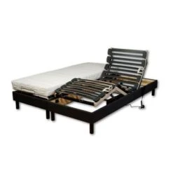 WEBED Ensemble Matelas + Sommier Relaxation 160 X 200 - Mousse - 14 Cm - Mi-ferme Et équilibré - Noir Et Gris Anthracite - CEUTA