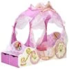 WORLDS APART DISNEY PRINCESSES Lit Enfant Fille - Carosse En Bois Avec Rangements Et Rideaux - Rose