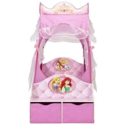 WORLDS APART DISNEY PRINCESSES Lit Enfant Fille - Carosse En Bois Avec Rangements Et Rideaux - Rose -Vente De Chambre worlds apart disney princesses lit enfant fille carosse en bois avec rangements et rideaux rose 454161