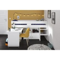 Lit Combiné Enfant Classique - Décor Blanc Megeve - L 90 X L 200 Cm -Vente De Chambre zola lit combine enfant classique decor blanc megeve l 90 x l 200 cm 3480940174929 536104